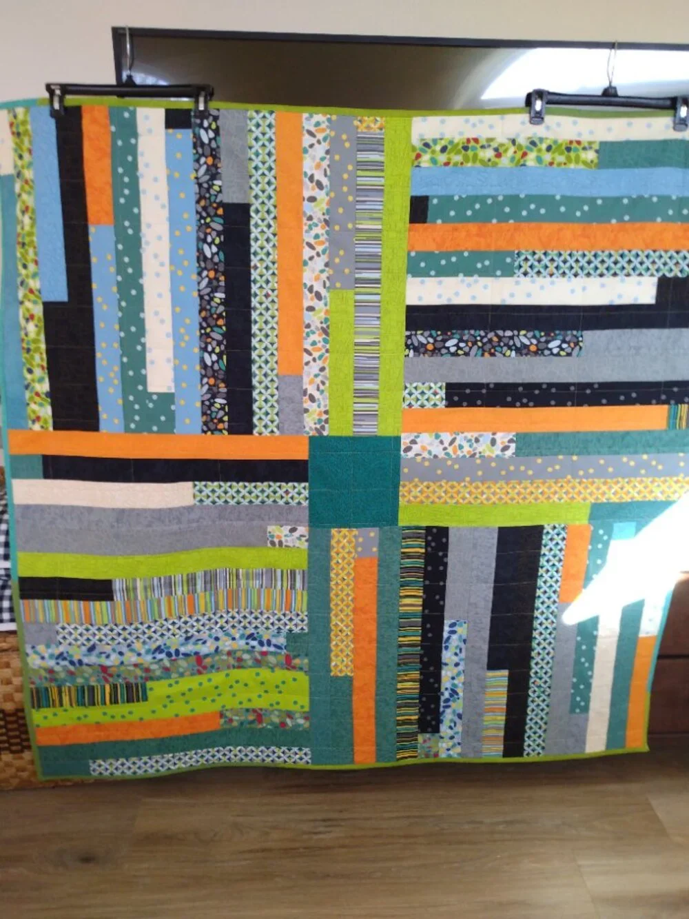 🖤💙💚BN JELLY ROLL COTTON QUILT UNIQUE DESIGN MODERN COLORS